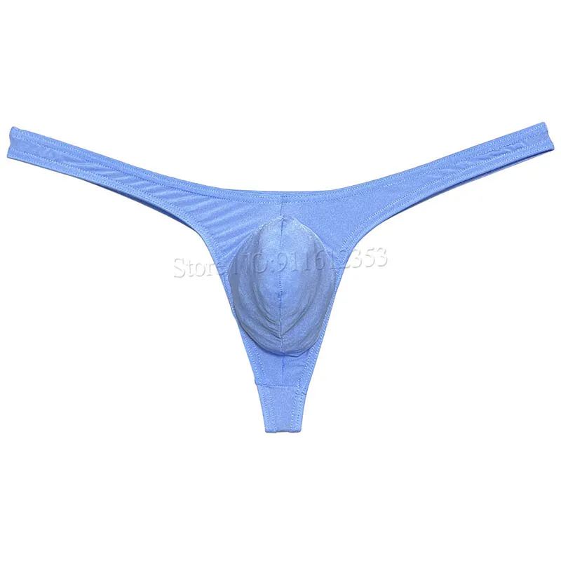 Sexy Mens Pouch Enhancing Thong Lingerie Shiny Bikini Underwear Unisex Panties Sheer Tangas Underpants