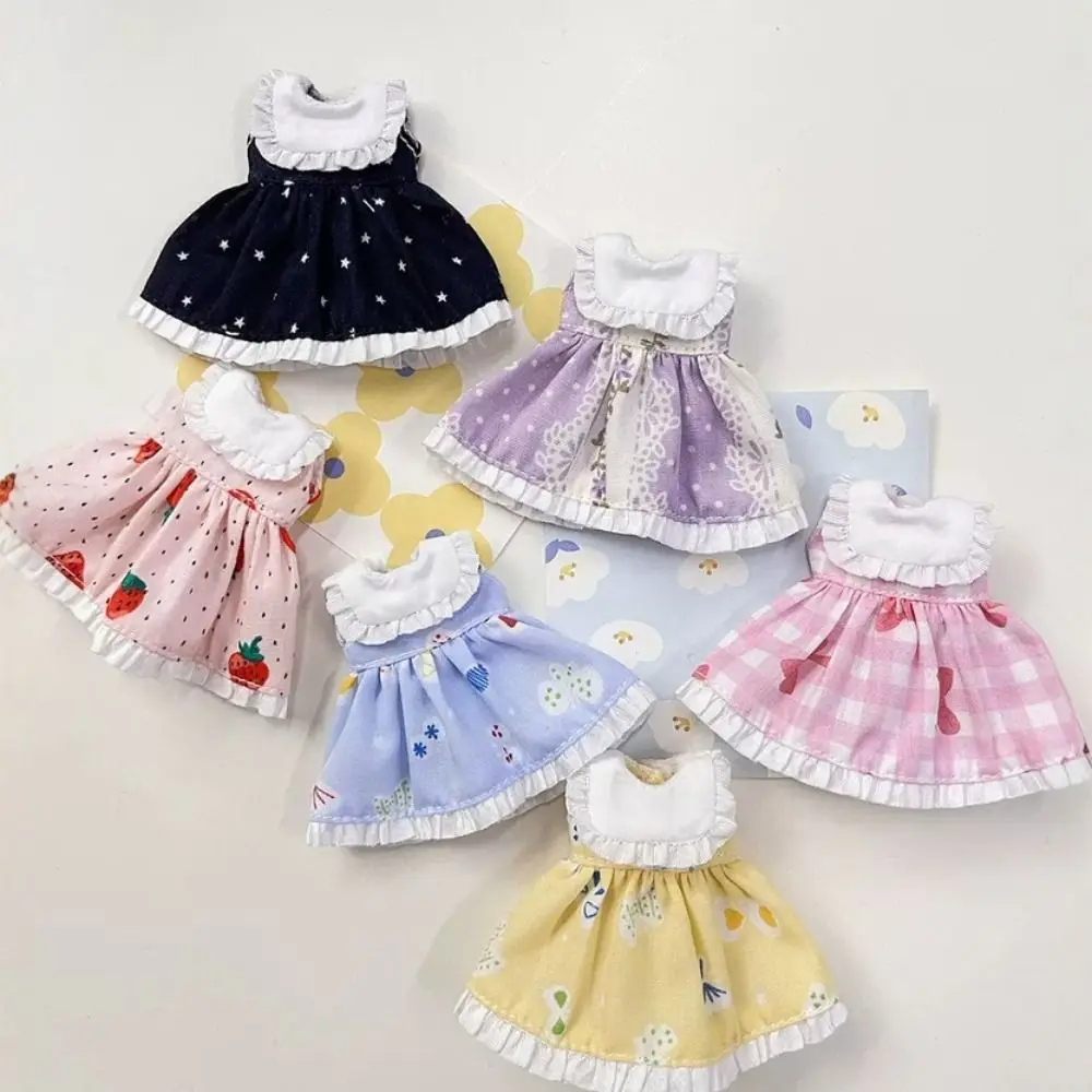

Handmade Printed Dresses Accessories 6 Styles Dolls Outfits Dresses Fashion DIY Doll Clothes for 1/11 OB11 Dolls/for 1/12 BJD