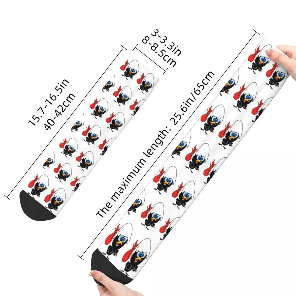 Funny Calimero Cartoon Sports Socks Animal Bird Polyester Middle Tube Socks for Unisex Breathable