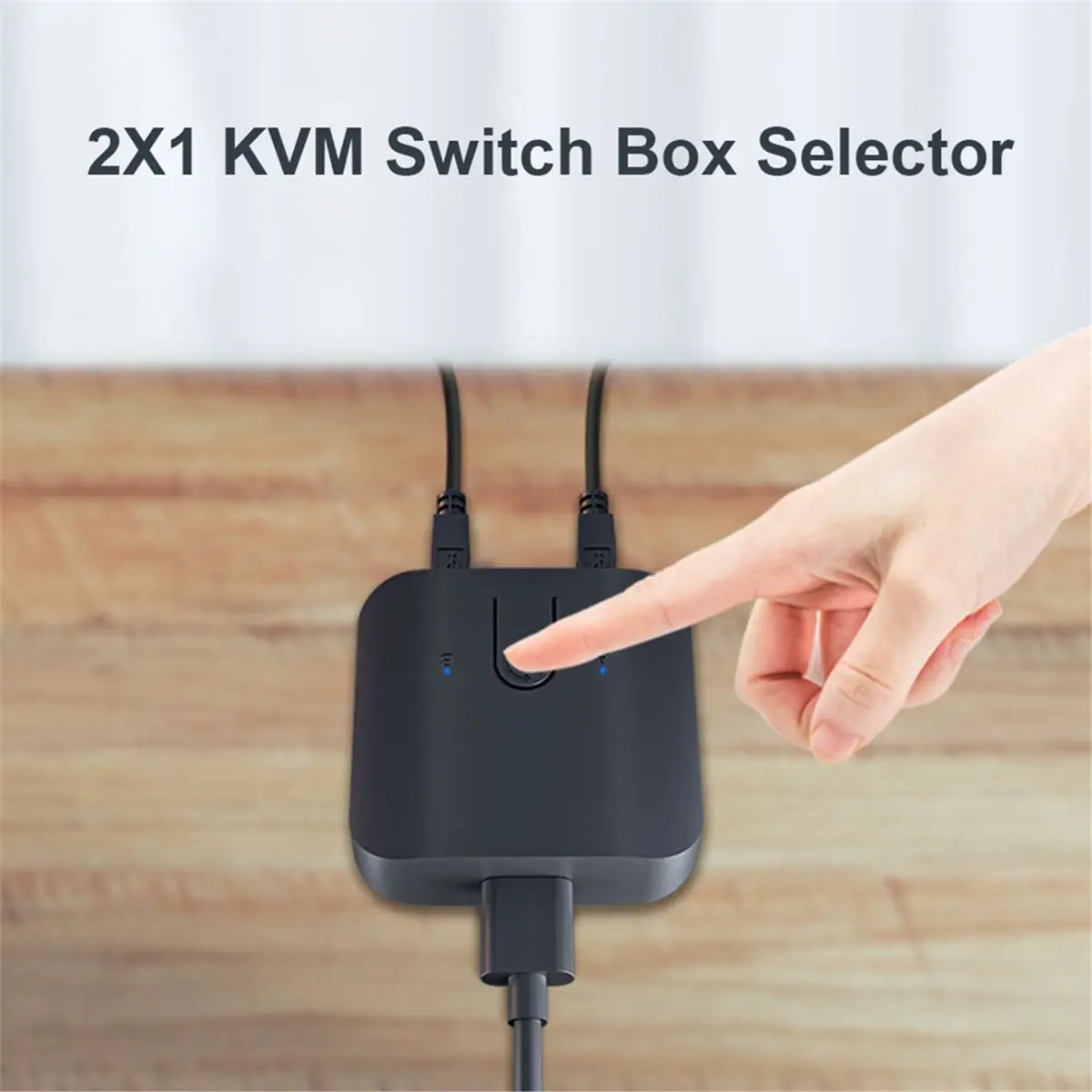 2X1 KVM Switch Box Dual USB Switch Sharing USB 3.0 for Monitor Mouse Keyboard 2 Computer Laptop PC Keyboard