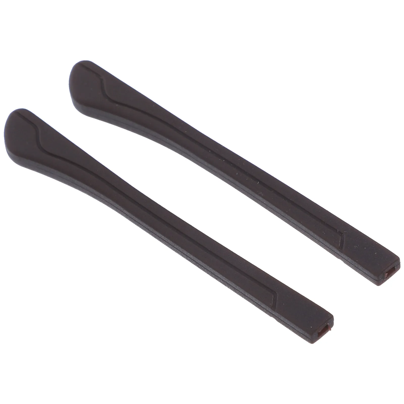 

One Pair Dark Brown Silicone Glasses Temple Cover Replacement Leg Sleeve for Thin Metal Arms Non-Slip Eyewear Protection