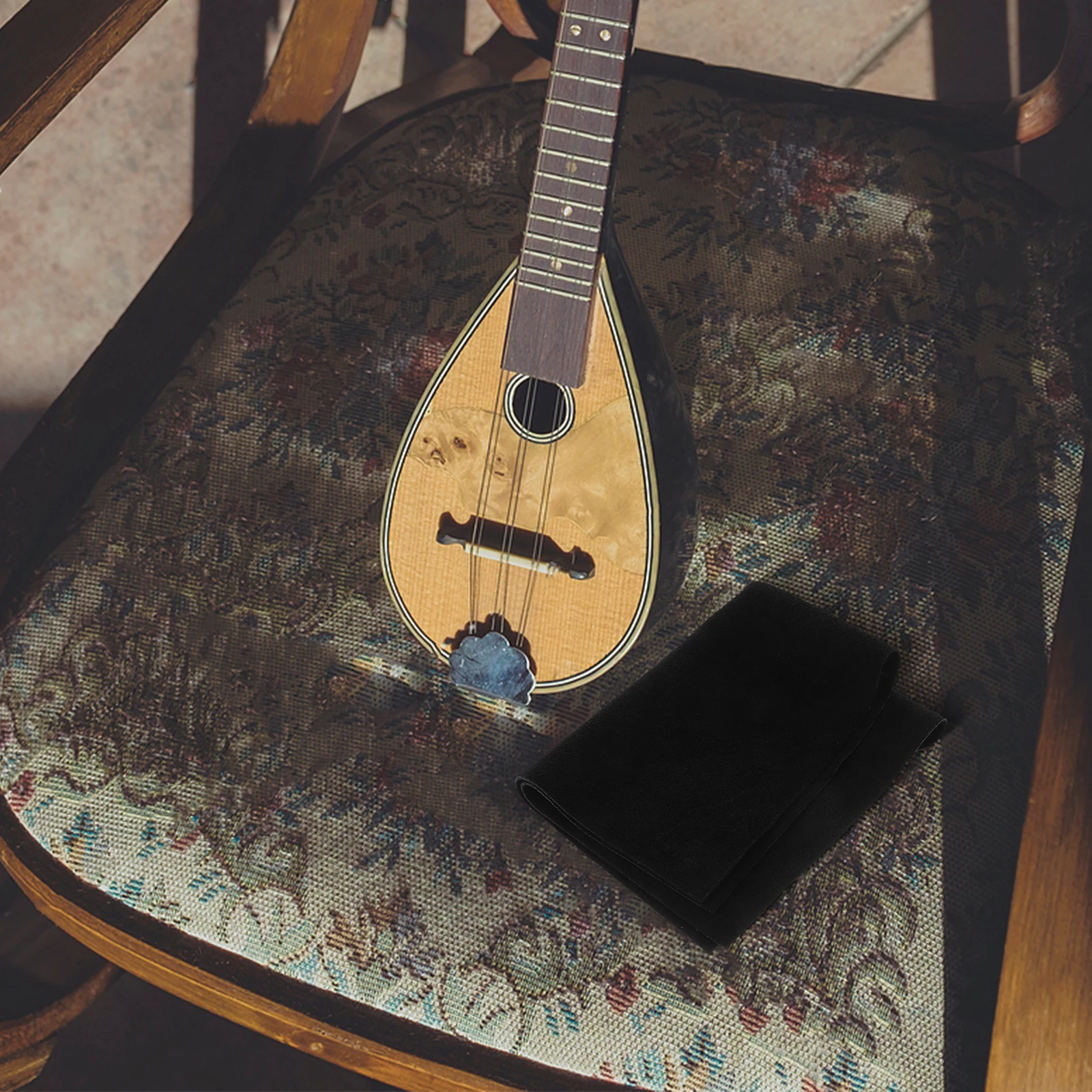 

AntiSlip Cowhide Mat Musical Instrument Erhu Anti-Slip Mat Pad DoubleSided Skid Protection Black Cushion Portable Design