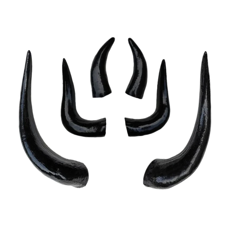 Black Color Plastic Realistic Horn Appliques for Make Hat Backpack Sewing Patches Handmade Hairband Applique