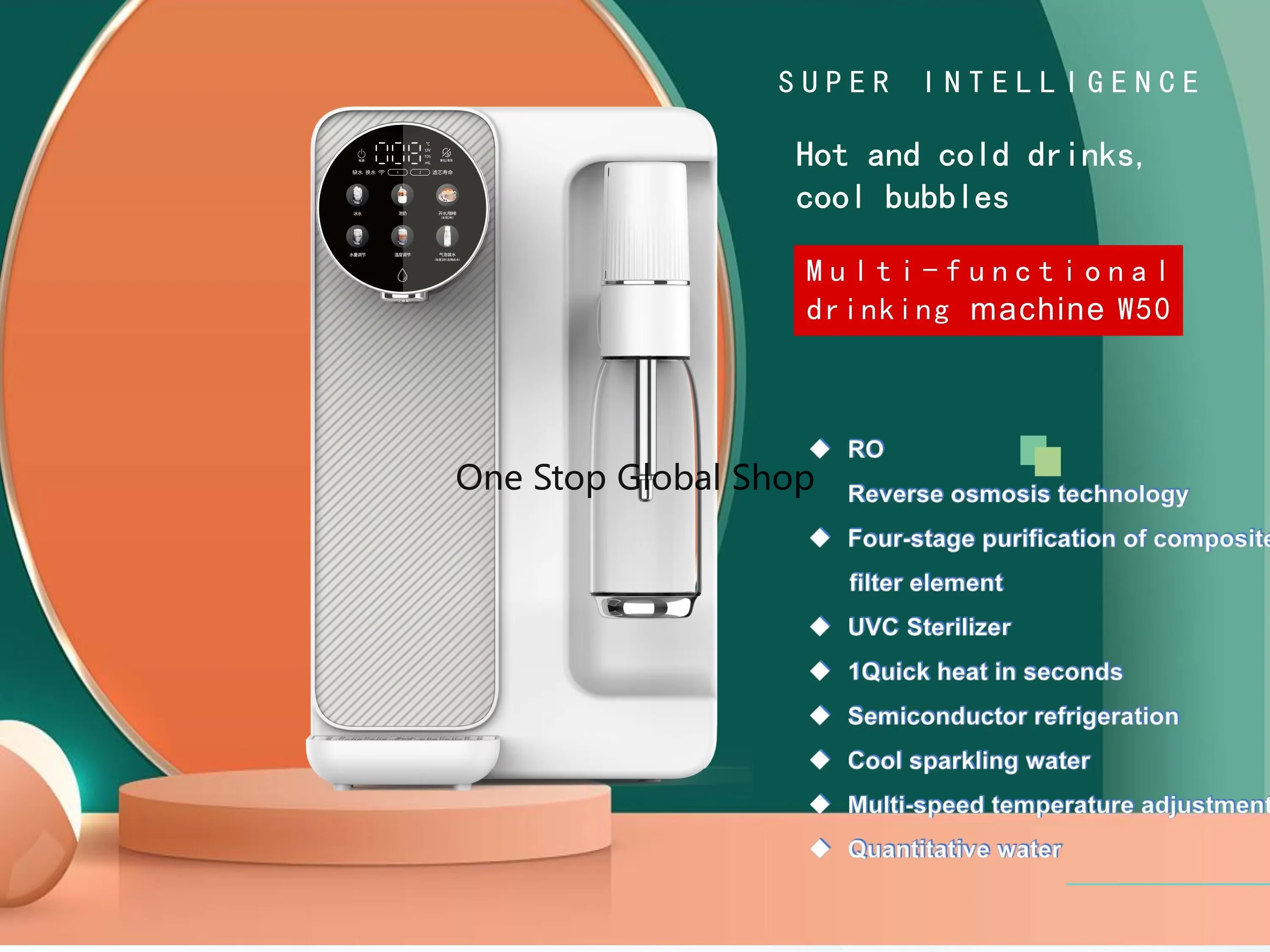 Desktop soda machine Hot and cold counter High quality water purifier Filtered water dispenser