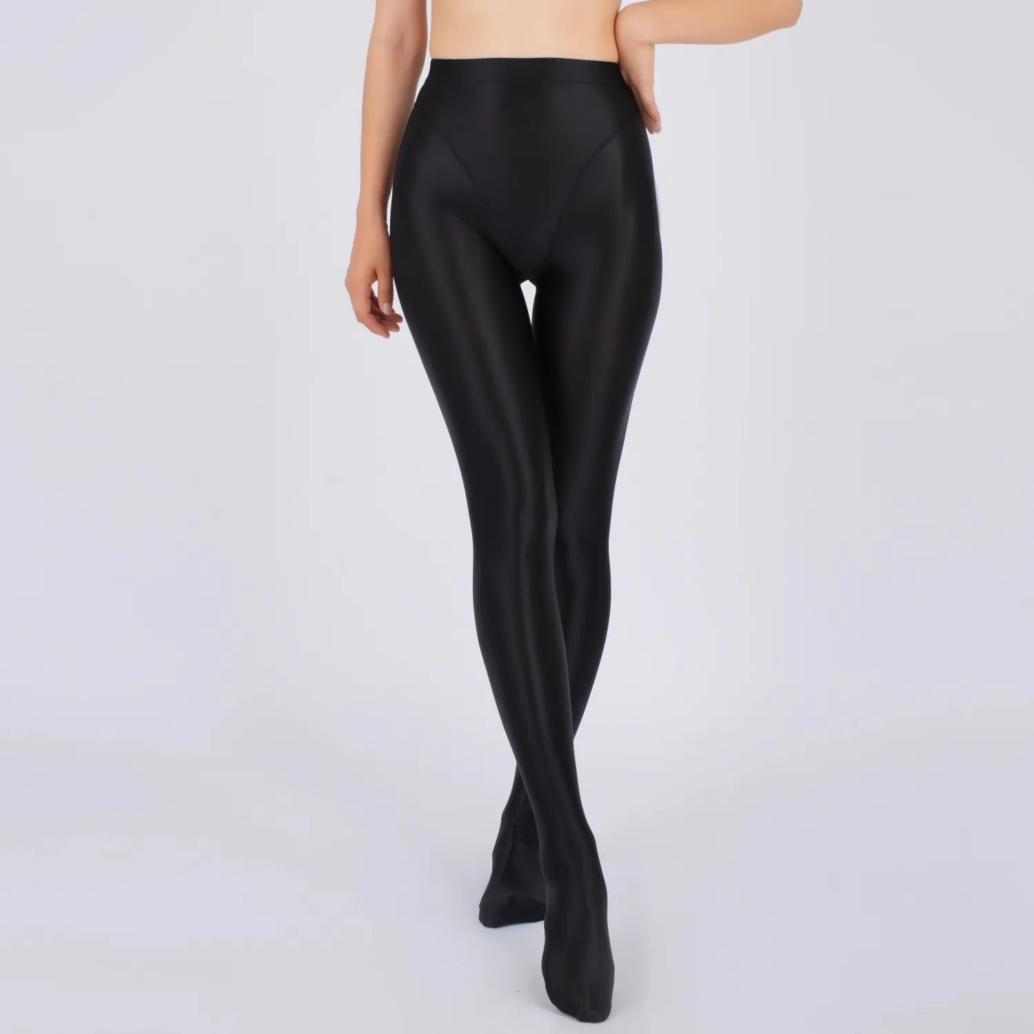 Women High Elastic Oil Glossy Leggings Plus Size Satin Skinny Sports Yoga Pantyhose Night Club Ladies Tights High Rise Underwear