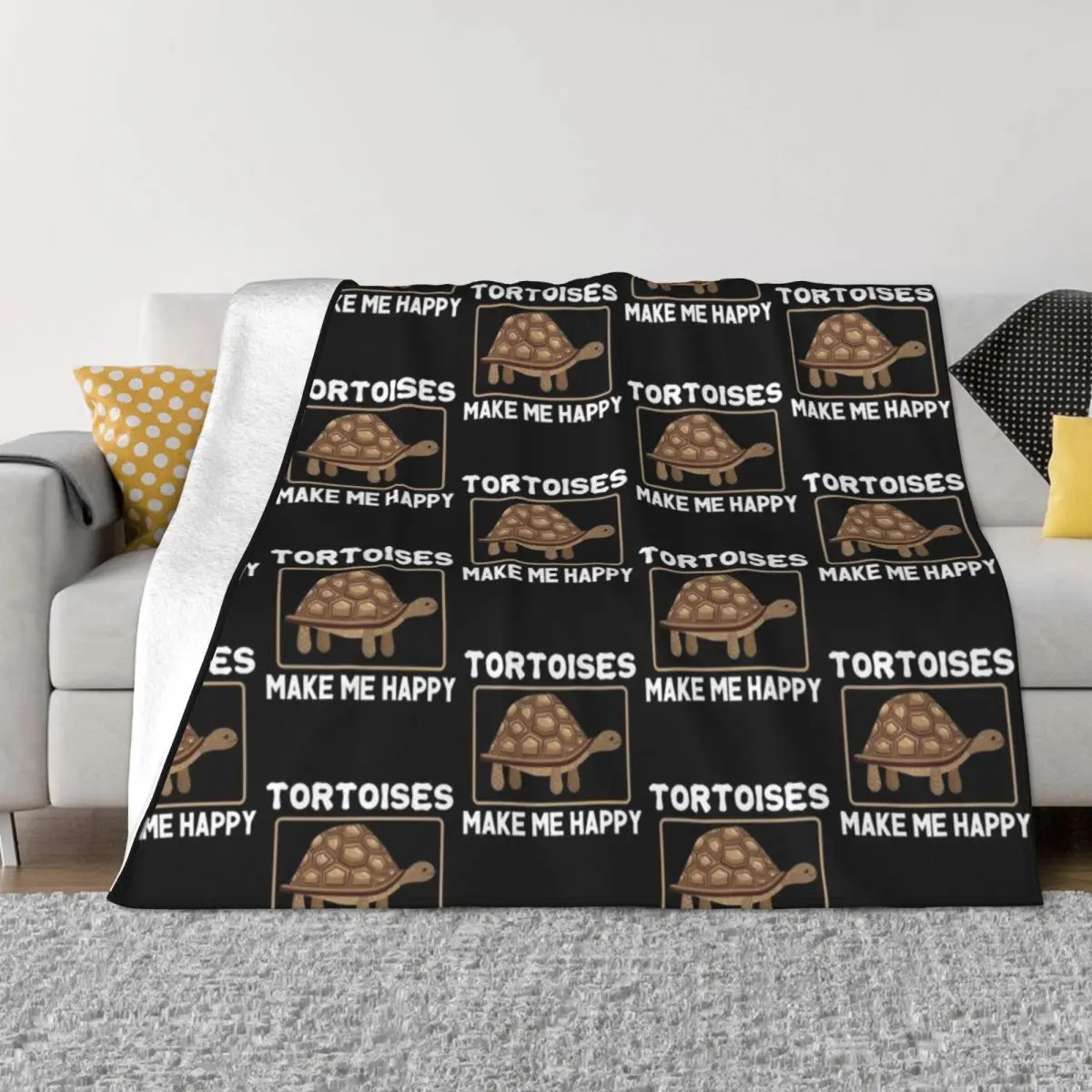 Tortoises Make Me Happy Throw Blanket Luxury Fluffy Softs Sleeping Bag Blankets