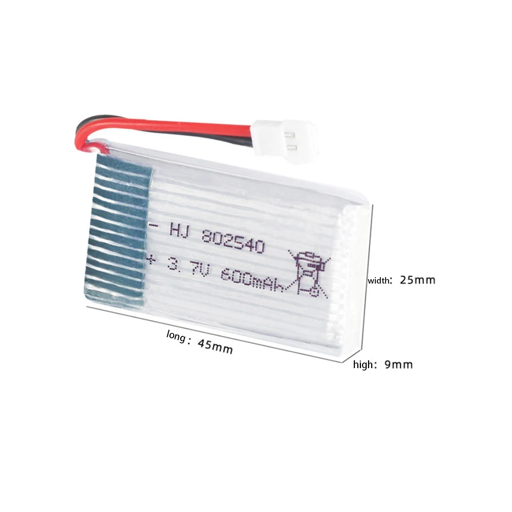 Batteria e caricabatterie Lipo 3.7 V 600mAh 802540 per batteria SYMA X5C X5C-1 X5 X5SC X5SW M68 K60 HQ-905 CX30 RC Quadcopter 3.7 V