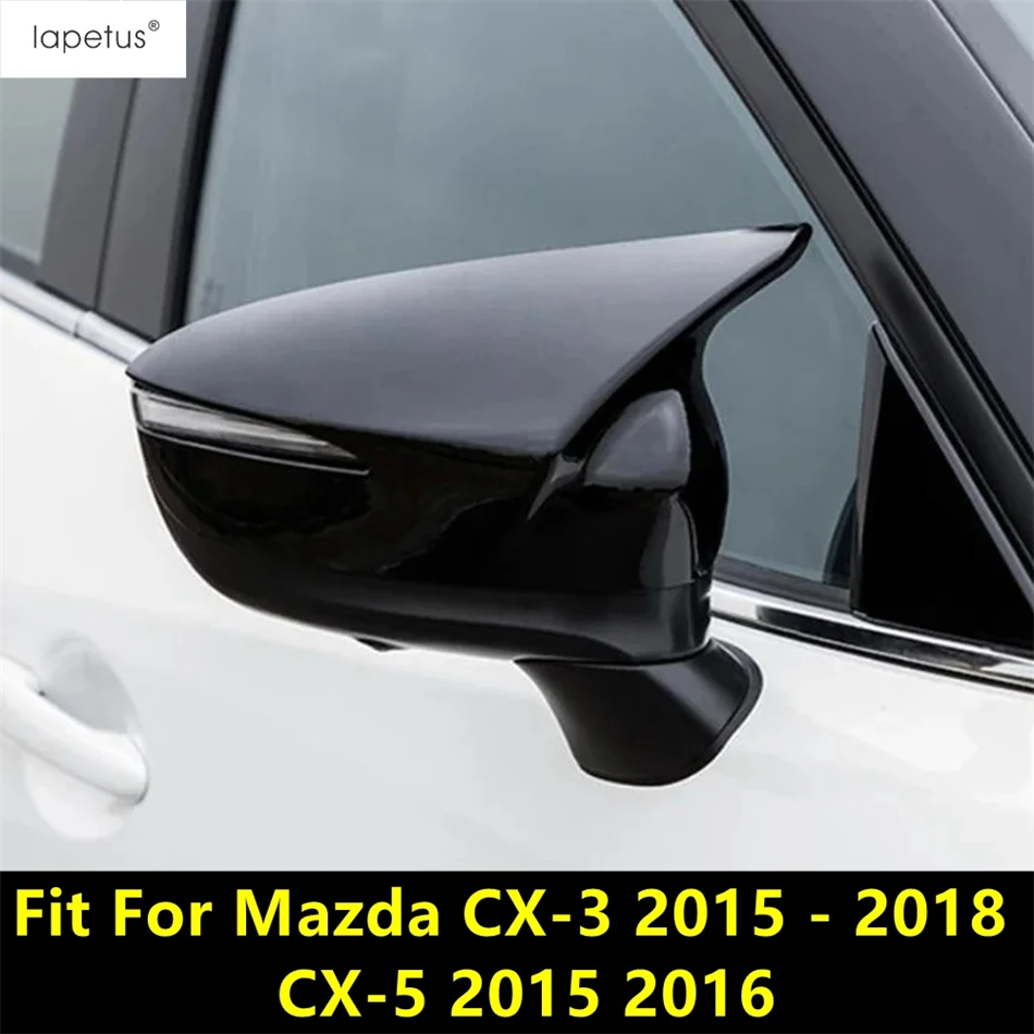 

Rearview Mirror Cap Shell Decoration Cover Trim For Mazda CX-3 2015 - 2018 CX-5 2015 2016 Black Accessories Ox Horn Blade Style