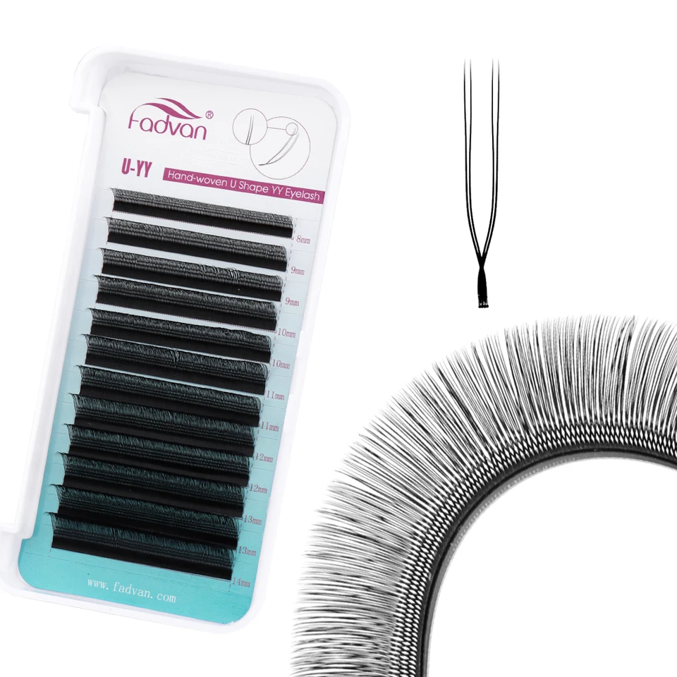 Extensiones de Pestañas FADVAN Forma U YY, 2D UU, Premium, Suaves, Naturales, en Racimos, Rizo C/D, Herramientas de Maquillaje 5