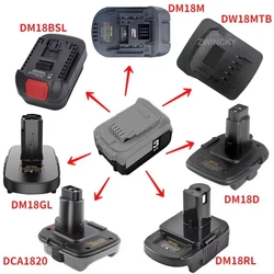 Adaptador convertidor de batería para Dewalt, Milwaukee, Makita, Bosch, Ryobi, Metabo, NiCad y NiMh, herramienta para batería de iones de litio de 18V, DM18RL
