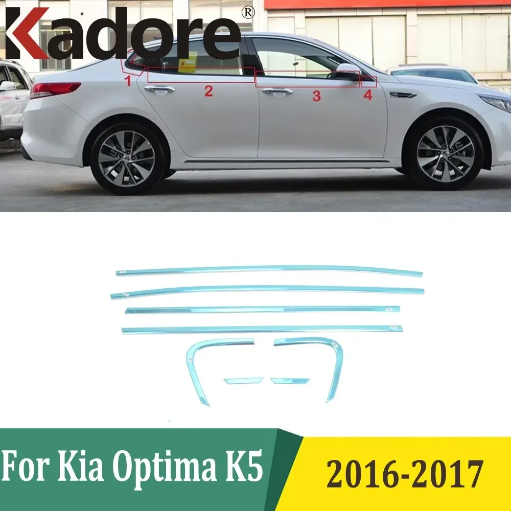 

For Kia Optima K5 2016 2017 Window Moldings Trim Glass Strips Car Window Bottom Garish Streamers Car Exterior Accessories