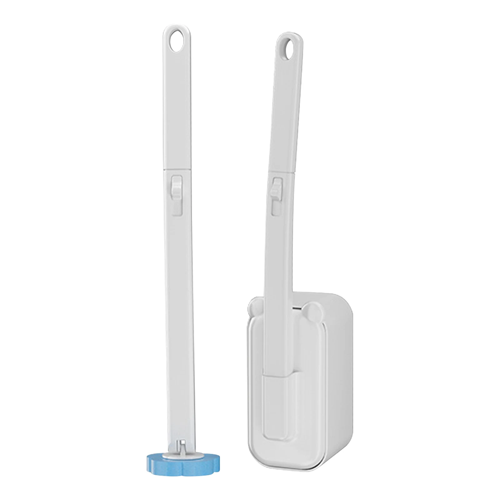 Wall Mounted Toilet Brush with 36 Refill Heads and Holder Bathroom Toilet Bowl Cleaner Wand with Long Handle for Floor Drain Bathtub Mirror Sink Glass (White)