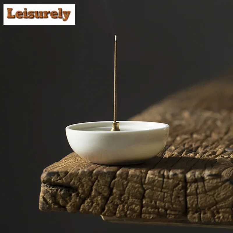 Dehua White Porcelain Plate Incense Burner Household Indoor Ceramic Sandalwood Agarwood Desktop Decoration Aromatherapy Furnace