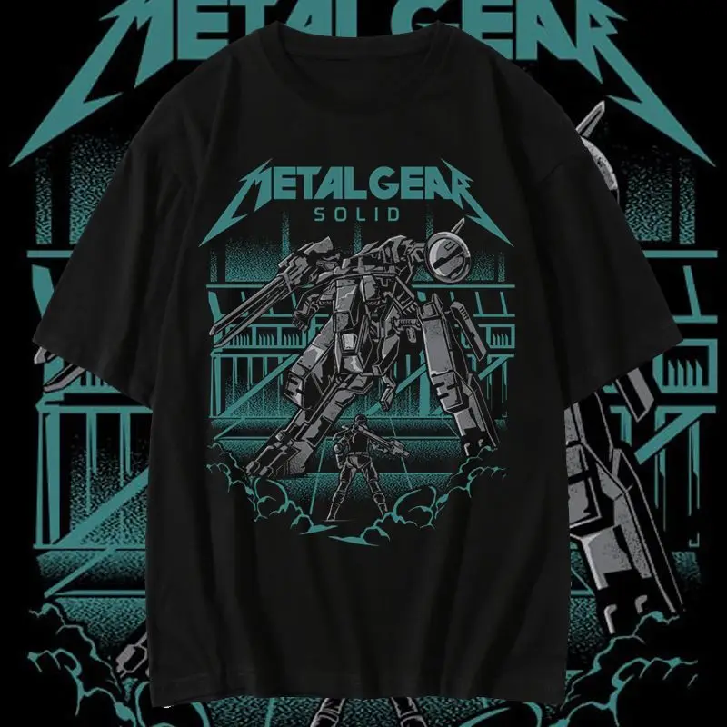 Metal Gear Solid Mech Snake Print Unisex T Shirt 2026 Summer Oversized Cotton Gaming Streetwear Tops Harajuku Graphic T Shirts