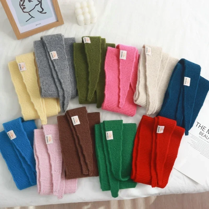 

Новинка 2025 года, теплый удобный шарф из 100% шерсти, однотонный теплый шарф с допамином и бриллиантами на шею, декоративный одинаковый элегантный милый стиль