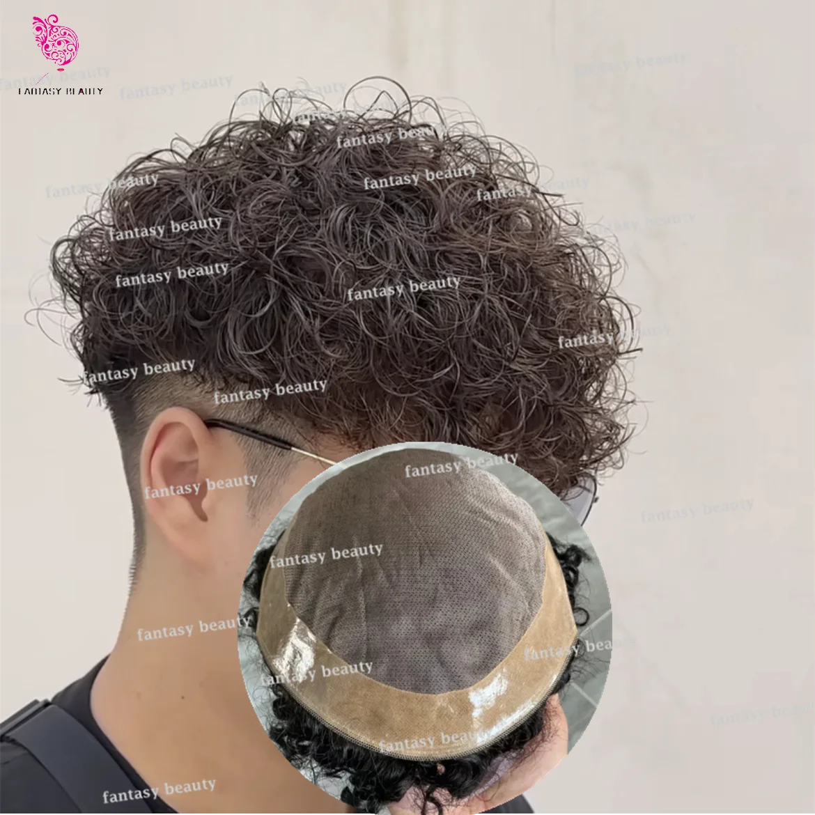 African breathable Men Toupee Brown 20mm Black human hair wig Durable single lace capillary prosthesis Natural hair unit for men