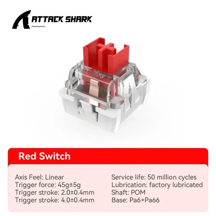 Attack Shark Hot-swappable Mechanical Keyboard Shafts Customized Linear Switch Mahjong Tone Glazed Switch DIY Tactile Switch