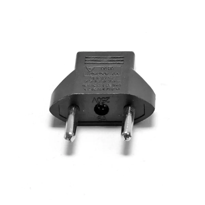 Black plastic US to European power converter