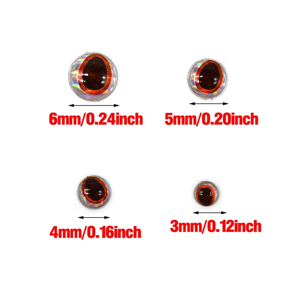 MNFT Mixed 183 Stück 3 mm 4 mm 5 mm 6 mm 3D holografische Angelköder Auge Fliegenbinden Köder Köderherstellung – Detail 8
