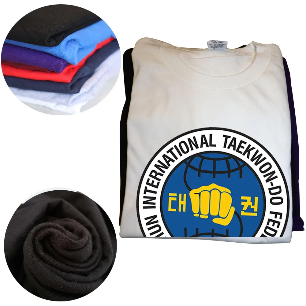 مضحك الدولية TAEKWONDO FEDERATION ITF الكاراتيه تي شيرت الجرافيك القطن الشارع الشهير قصيرة الأكمام هدايا عيد ميلاد تي شيرت #3