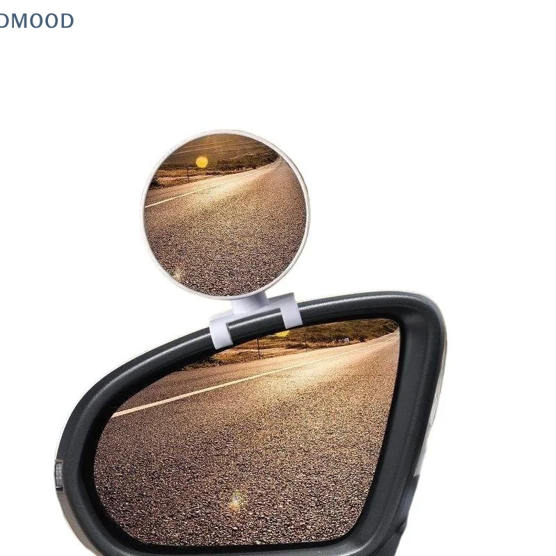 Car Auxiliary Round Rearview Mirror 360 Rotation Wide Angle Convex Adjustable Eliminate Blind Spot for Safe Lane Changing Use