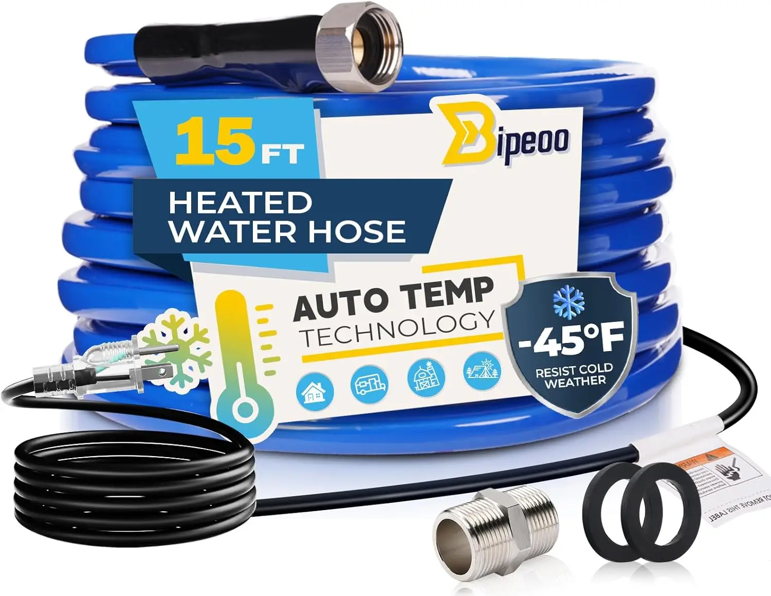 

Heated Water Hose for RVs, Campers, Livestock, and Agriculture - Antifreeze to -45°F in 15FT to 100FT Sizes, Lead and BPA Free