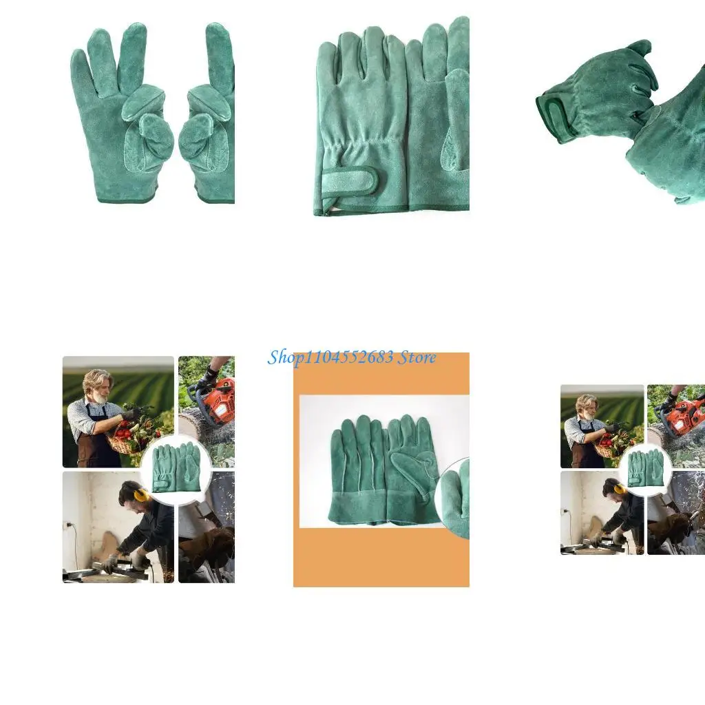 Y6GD قفازات لحام واقية متعددة الأغراض قفازات عمل جلدية قابلة للتنفس لعشاق الأعمال اليدوية والاستخدام الصناعي #1