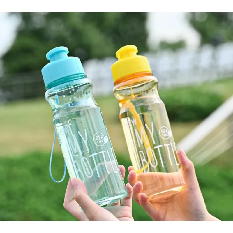 Clamshell cord Plastic cup Large capacity PET cold water bottle with removable replaceable head long handle sponge cup brush