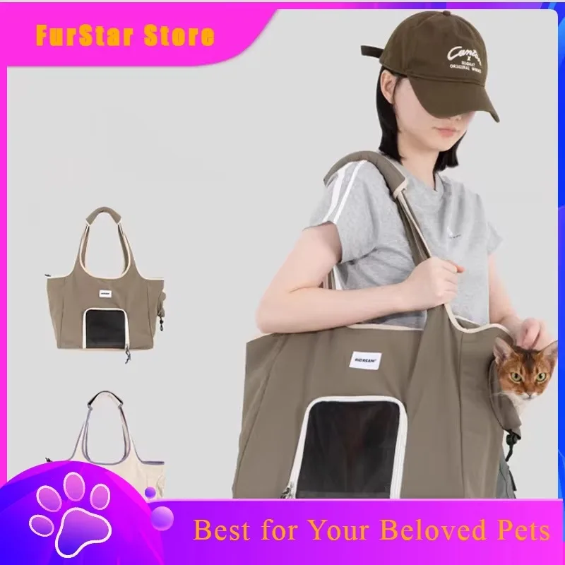 FurStarPet Travel Outdoor Portable Single Shoulder Bag Carrier Bag Cat Handbag Breathable Lightweight Bag Cats Small Dog Accesso
