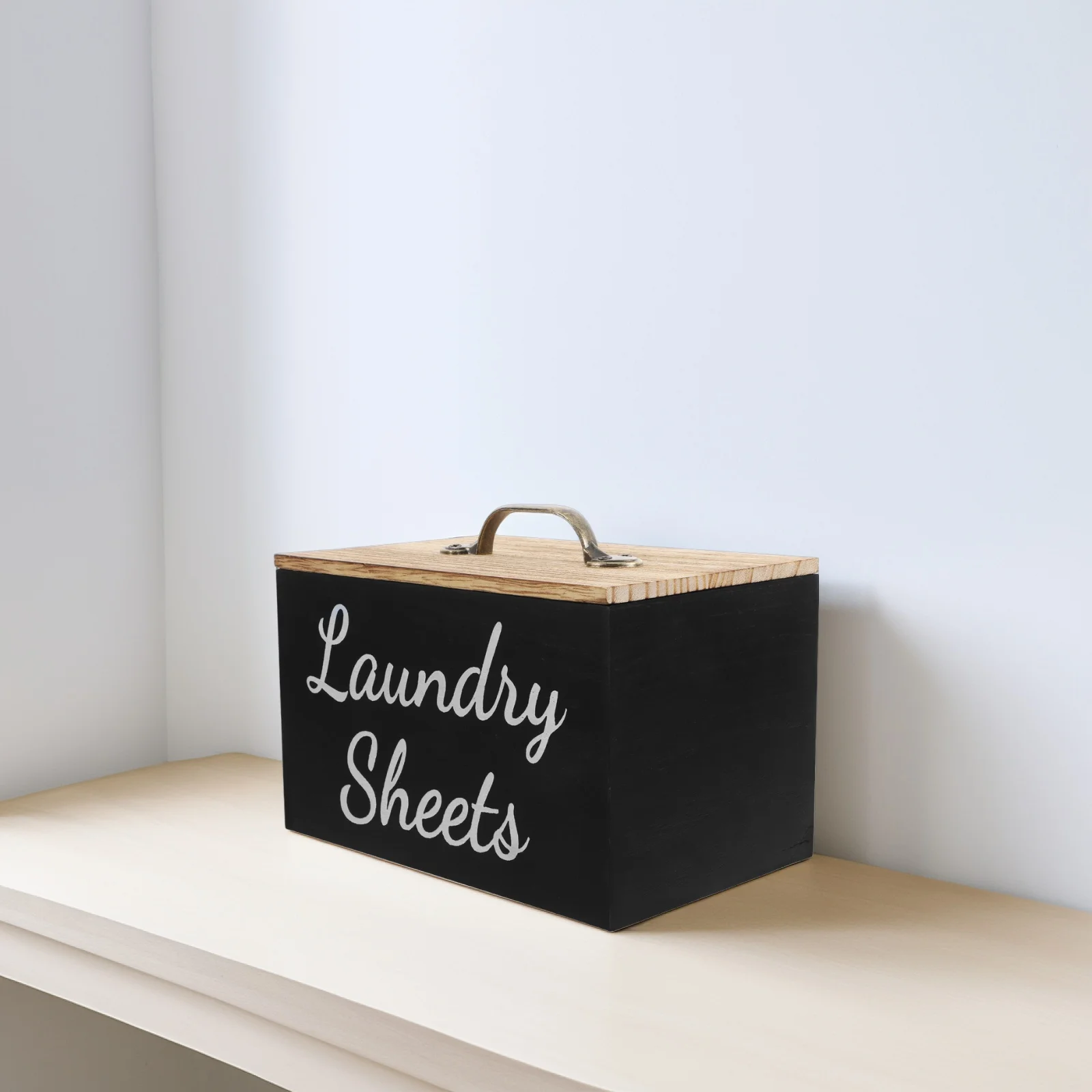 

Wood Laundry Room Storage Box Paper Towel Dispenser Touchless Tissue Holder Dryer Sheet Container Storage Closet