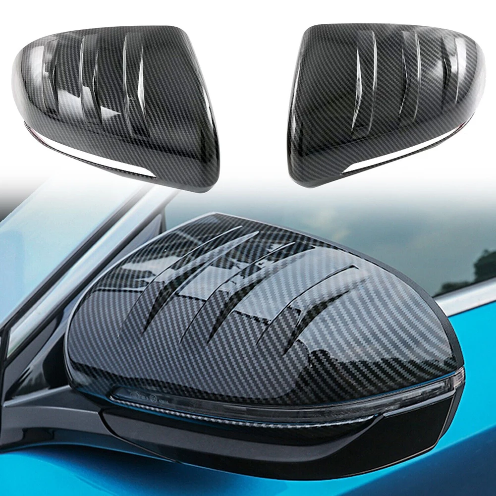 Automotive Decorative Element Carbon Fiber Cover Car Accessories 2PCS Package ABS Plastic Material Adhesive Tape Included