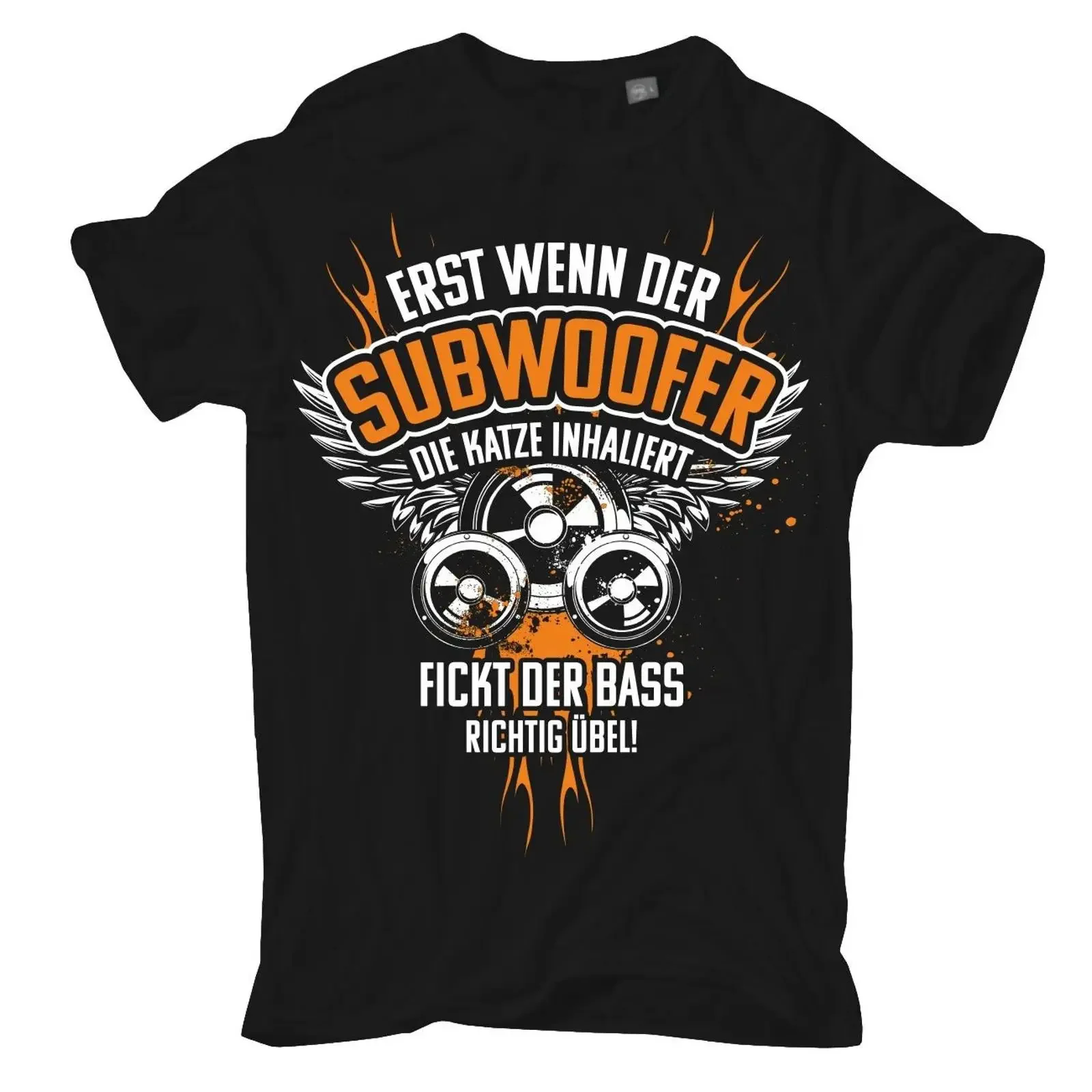 T Shirt BASS Musik Erst wenn der Subwoofer die Katze inhaliert Tuning S bis 8XL vintage Washed Versatile Soft Slightly homme