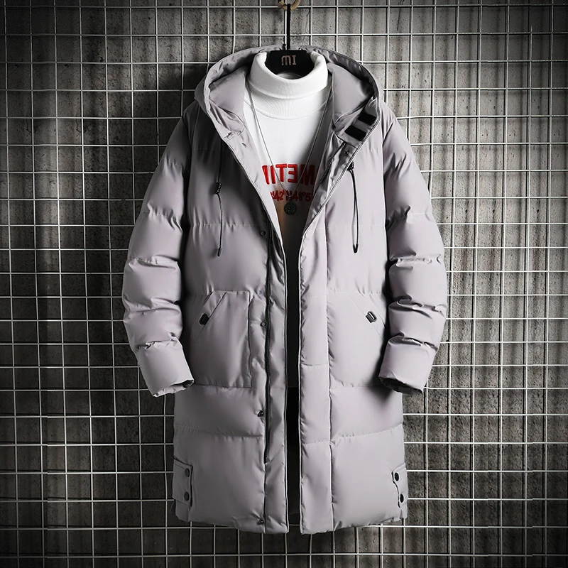 

Winter New Arrival Plus Size Men's Korean Style Casual Fashion Versatile Warm Cotton Coat Mid-Length Jacket
