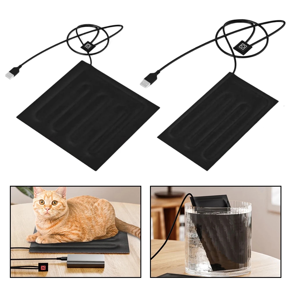 Almofada de aquecimento para gatos, temperatura constante, cama de gato, almofada de aquecimento usb, 10*20cm/22*22cm, equipamento de tecido à prova d'água