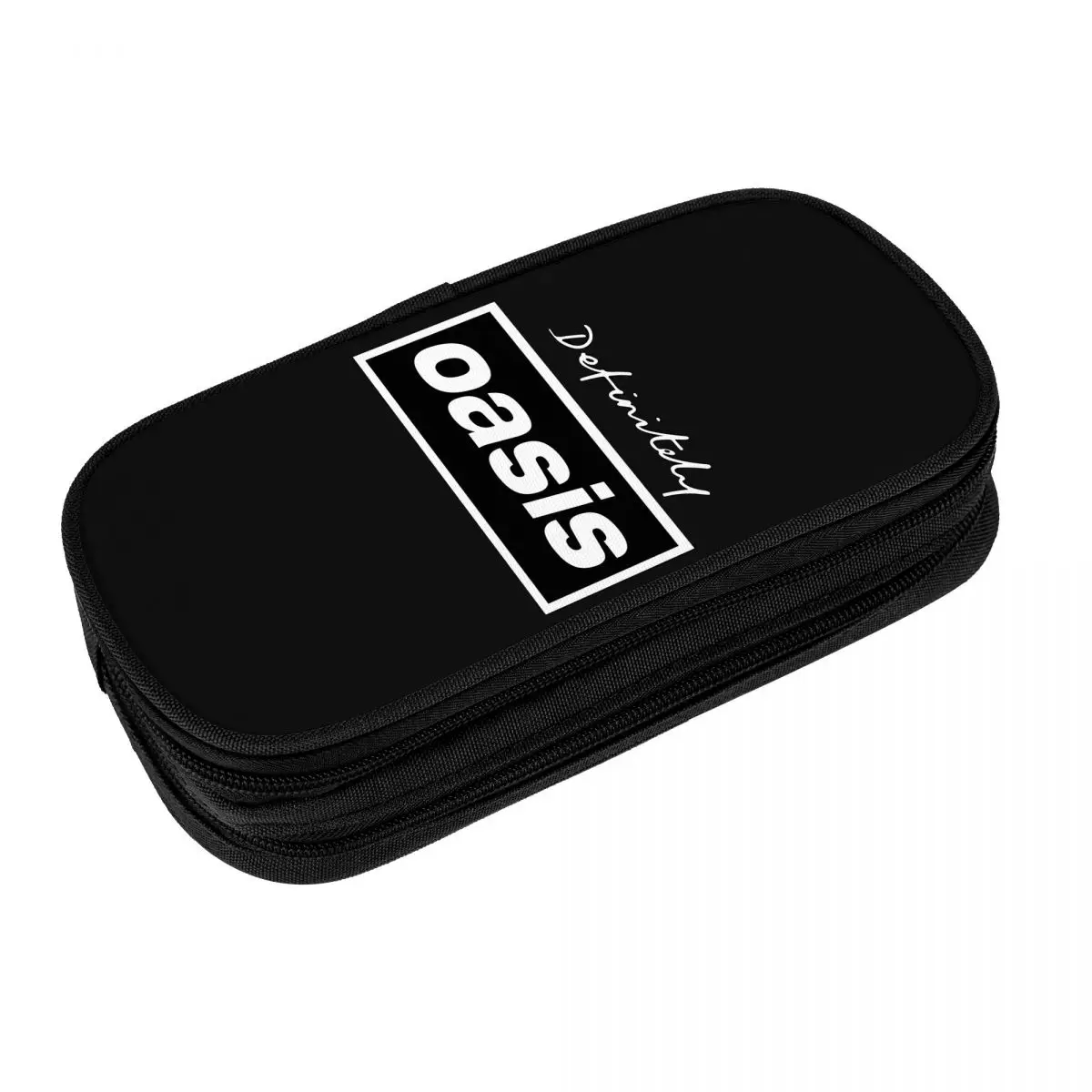 O-Oasis Rock Band Logo Pencil Case School Pencil Cases Double Layer Girls Boys Lovely Big Pencil Pouch Stationery Organizer