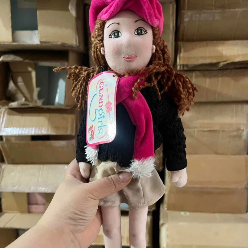 

40cm Antique Doll Adorable Vintage Doll Embroidered Soft Carved Face Cartoon Kawaii Toys Room Desk Decor Girl Holiday Gift