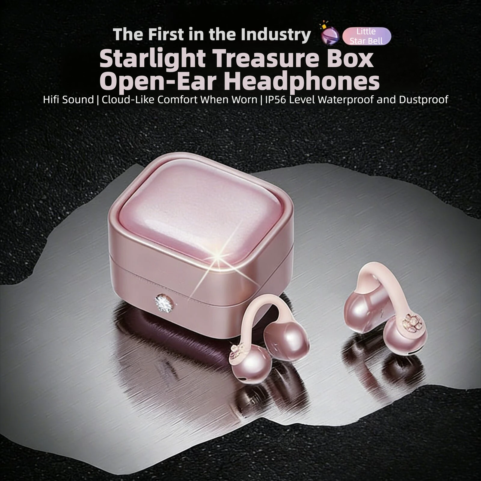 

Cherry Blossom Jewelry and Bluetooth Earbuds 2-in-1 Ear-Clip Wear Comfortable Noise Reduction Fashion Gift for Girls Ladies