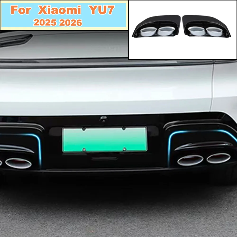 Custom Fit Rear Exhaust Trim Cover For Xiaomi YU7 2025 2026 Rear Bumper Diffuser Decorative Accessories