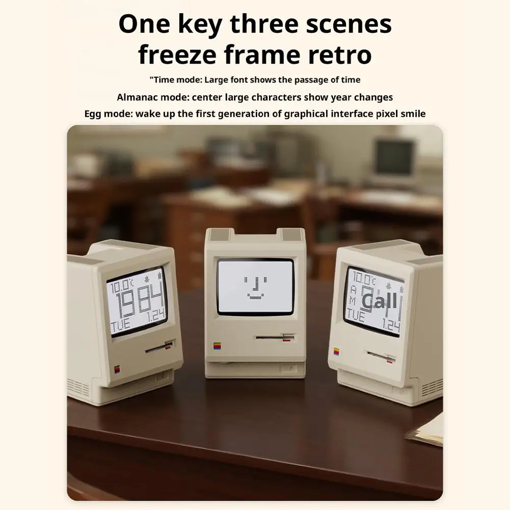 

Retro Clock Creativity Alarm Clock Artifact Desktop Decor Computer Keyboard Accessories Student Specific Wake Up Gift