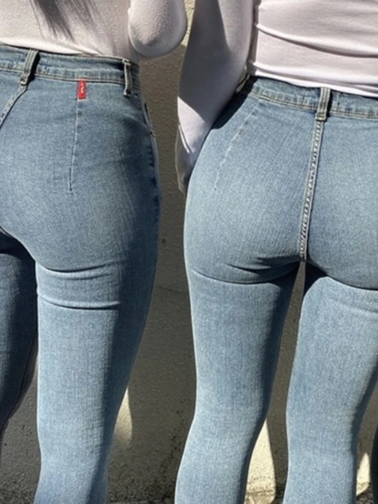 Sexy Jeans Women Denim Skinny Pants High Waist Stretch Lady Jeans Slim Pockets Button Pencil Jeans Women Casual Pants Streetwear