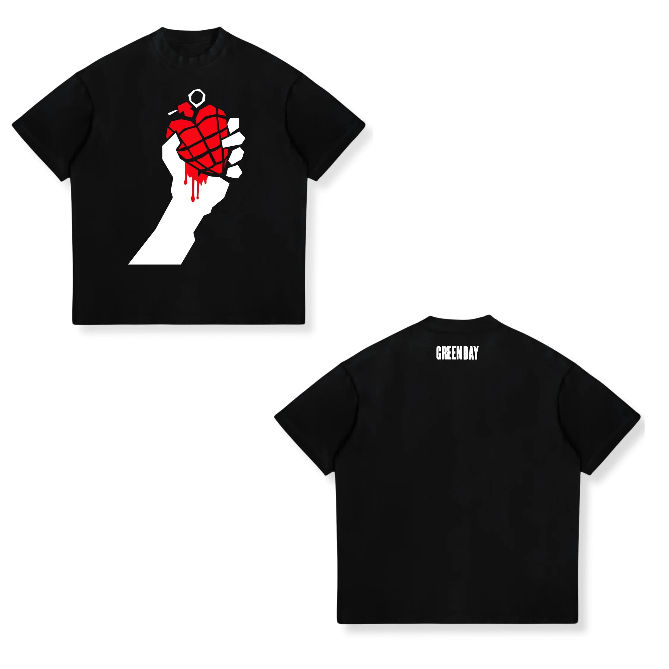 Green Day American Idiot Hysteria T Shirt Mens Rock Music Classic Band Tee Short-sleeved Women Fashion Street Top Cotton