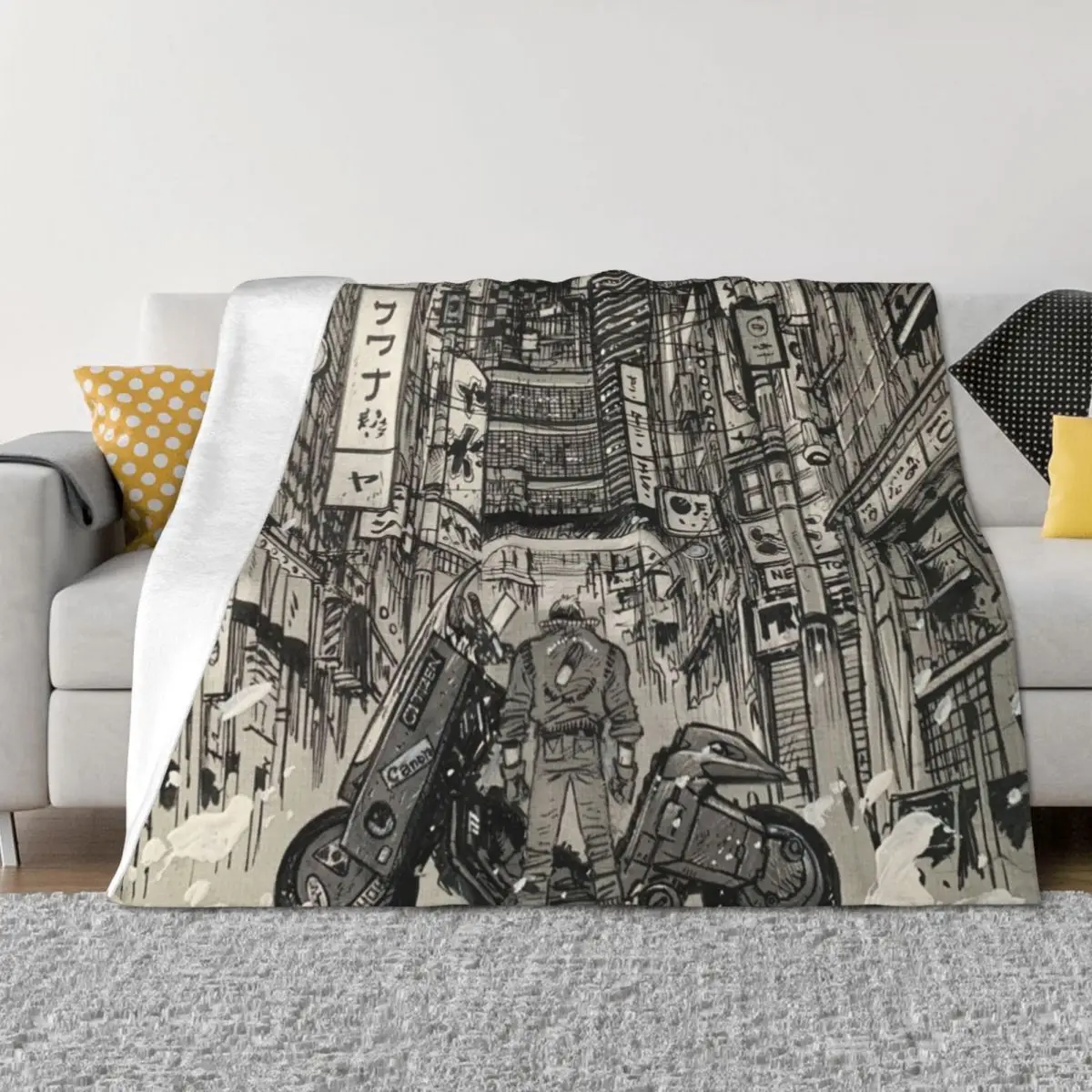 

Monochrome akira Throw Blanket Extra Large Throw manga Flannels Sleeping Bag Blankets