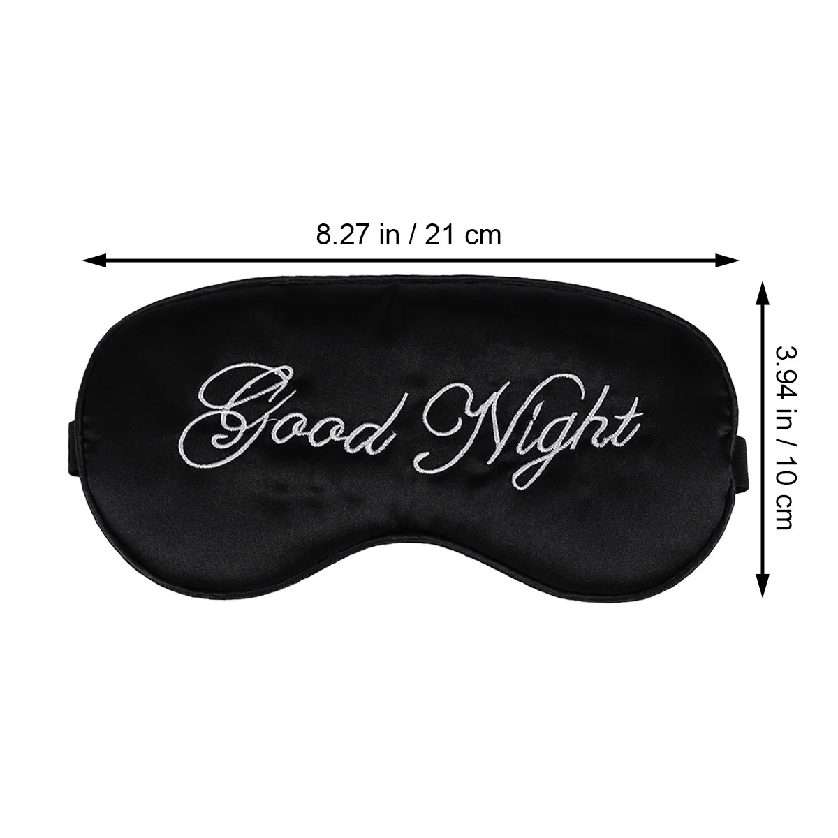 Silk Sleep Eye Mask Embroidery Eyeshade Large Blindfold Night Blinder for Men Women and Kids (Black and Black Inserted Line)