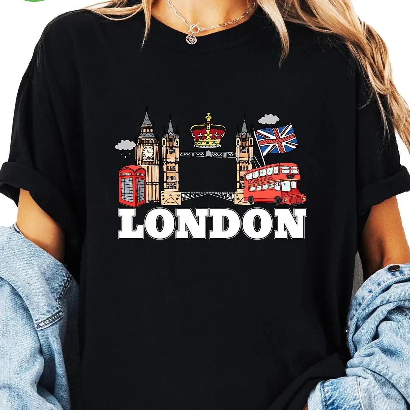 London England Travel Souvenir T-Shirt Women Men Big Ben Tower Bridge Red Bus Graphic Tee Summer Short Sleeve Casual Fashion Top