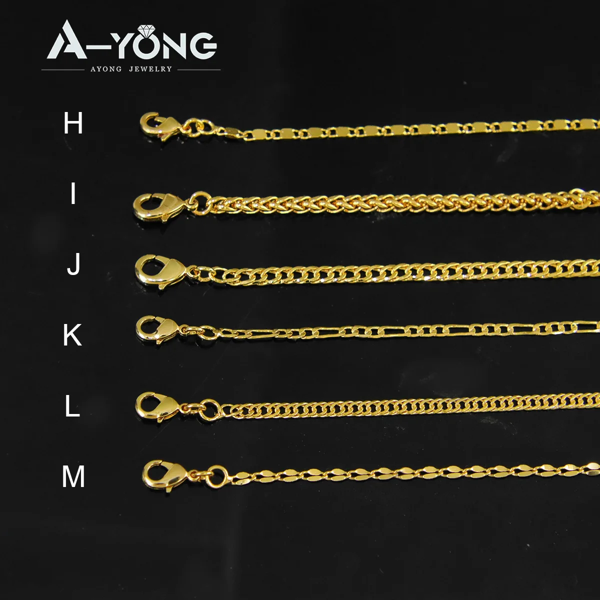 Arab Gold Color Long Chains 18k Copper Gold Plated Waterproof Simple No Change Color Pendant Chains Womens Mens Vintage Jewelry