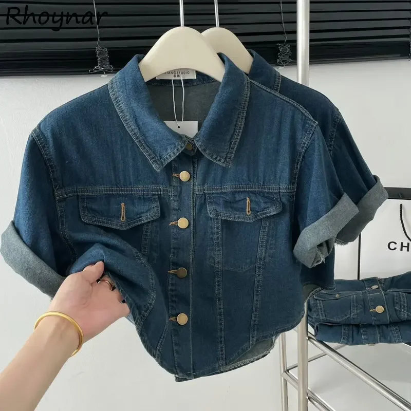 

Denim Jackets Women Cropped Clothes Chaqueta Summer Vintage Washed Streetwear European Y2k Coats Cool Hotsweet Teens Temper Chic