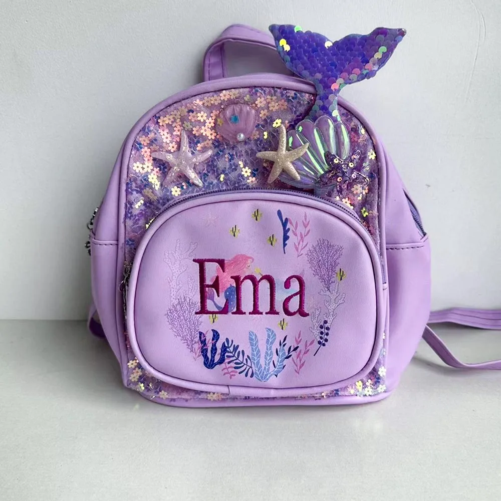 Custom Kindergarten Backpack Children's Cartoon PU Bag Cute Girl's Love Wing Backpack Personalized Lightweight Baby Backpack