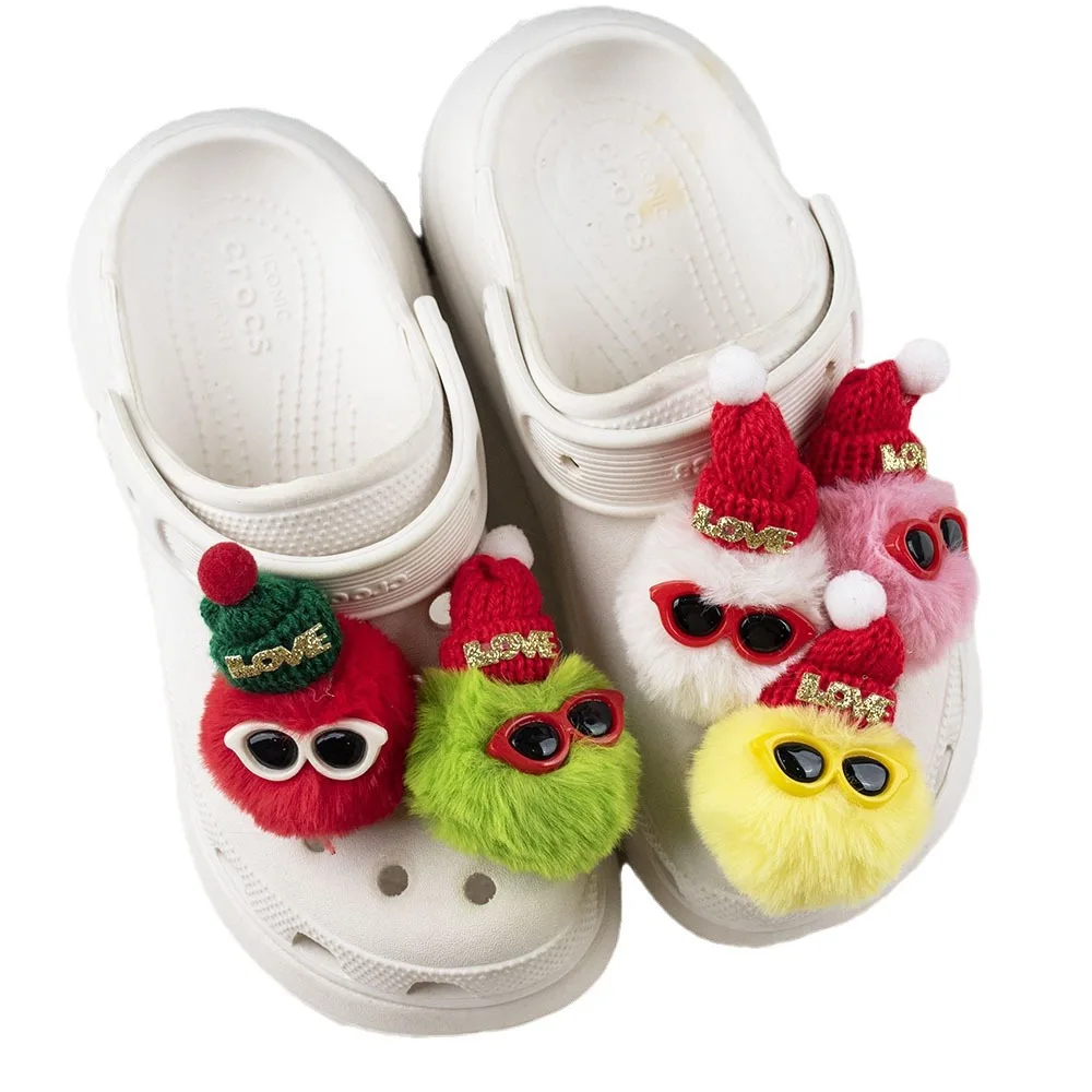 

Christmas Cute plush elves Shoe Charms For Clogs Shoe Decoration Premium Quality Popular Shoe Accessories for Great X-mas Gift