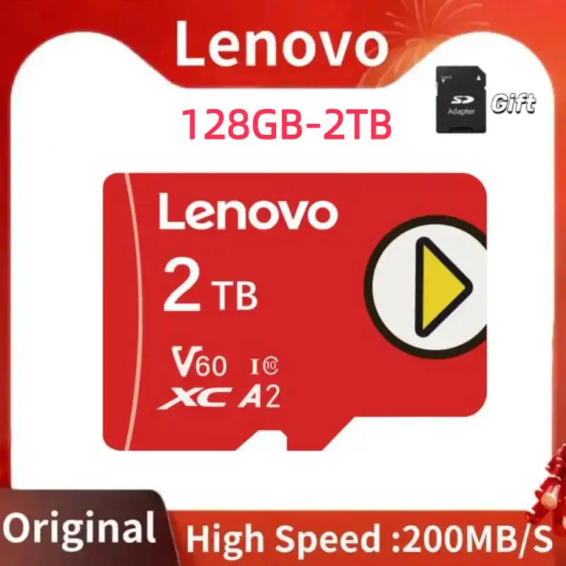 Lenovo-tarjeta SD Original de 2TB, almacenamiento de alta velocidad, 1TB, 128GB, 256GB, 512GB, Clase 10, Compatible con iPhone, Huawei, PC