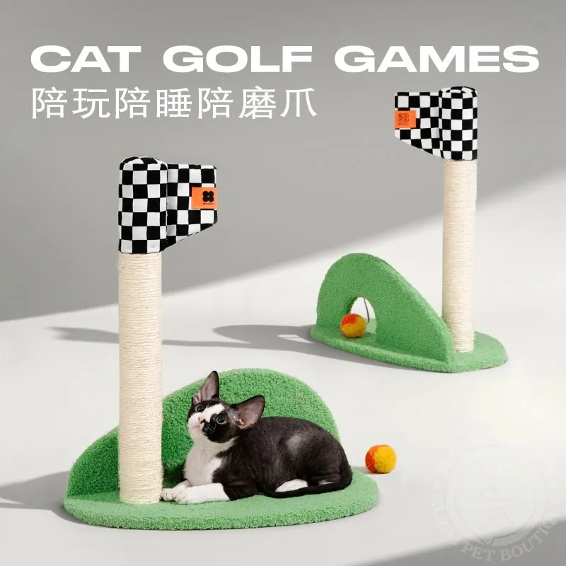 Golf cat grab pole hemp rope grab frame small cat climbing frame does not occupy space cat climbing pole cat boredom toys.